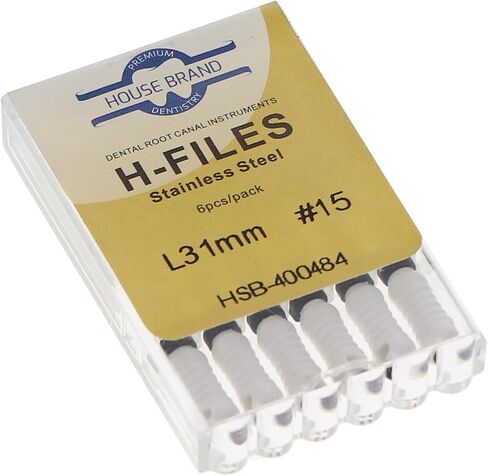 400484 HSB Hedstrom Endodontic Files 31mm #15 White Stainless Steel 6/Pk in Saudi Arabia