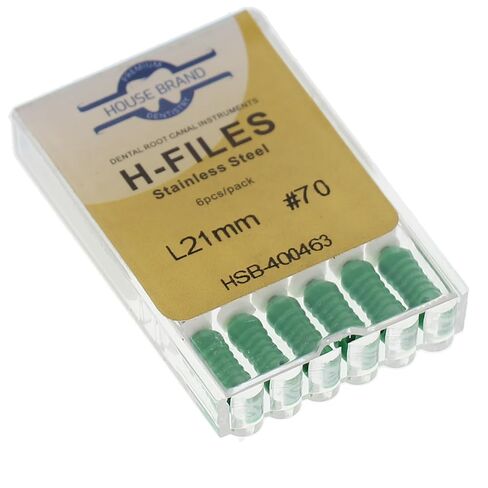 400463 HSB Hedstrom Endodontic Files 21mm #70 Green Stainless Steel 6/Pk in Saudi Arabia