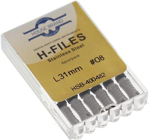 400482 HSB Hedstrom Endodontic Files Stainless Steel 31mm #08 Grey 6/Pk in Saudi Arabia