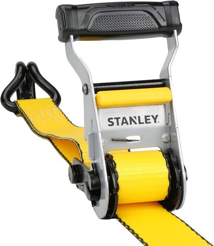 STANLEY S50002 Black/Yellow 1.5" x 16' Heavy-Duty Ratchet Straps (5,000 lb Break Strength), 2 Pack in Saudi Arabia