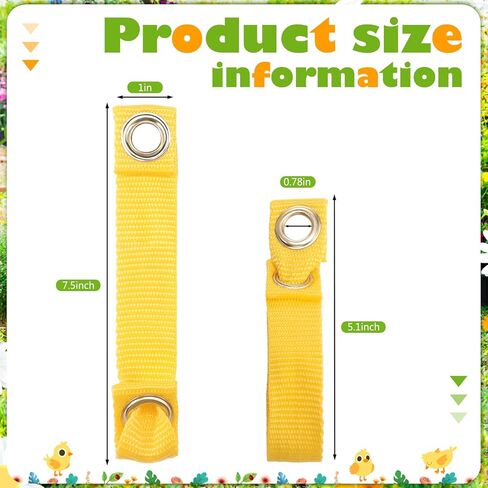 ساتينيون 24 حزمة حبل ربطة عنق صفراء عربات نايلون من نايلون مقود الدجاج للدواجن ، الدجاج ، إكسسوارات لوازم طيور اللعبة ، السحابات المتينة لضبط النفس الآمن in Kuwait