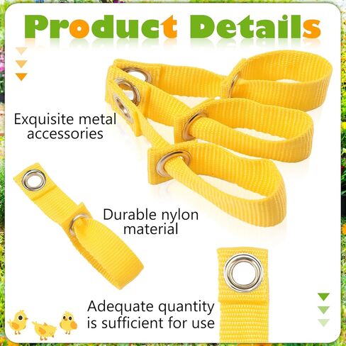 ساتينيون 24 حزمة حبل ربطة عنق صفراء عربات نايلون من نايلون مقود الدجاج للدواجن ، الدجاج ، إكسسوارات لوازم طيور اللعبة ، السحابات المتينة لضبط النفس الآمن in Kuwait