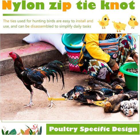 ساتينيون 24 حزمة حبل ربطة عنق صفراء عربات نايلون من نايلون مقود الدجاج للدواجن ، الدجاج ، إكسسوارات لوازم طيور اللعبة ، السحابات المتينة لضبط النفس الآمن in Kuwait