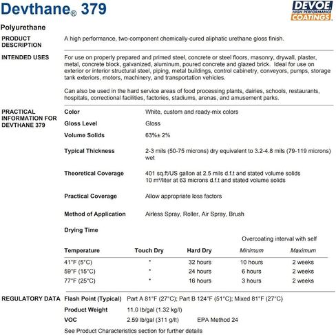 Devthane 379 طلاء البولي يوريثان-أبيض عالية | الصف الصناعي لأحواض الاستحمام ، كونترتوب ، الطائرات ، البحرية ، المعادن | 1 جالون | 2 جزء مع الجزء ب in Saudi Arabia