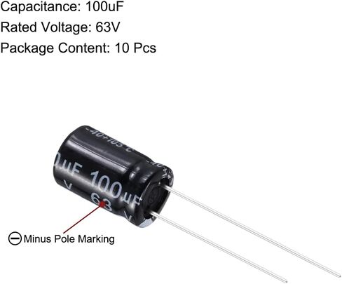 uxcell 220uF 50V 8x8mm Electrolytic Capacitor, Radial Leads Aluminum Capacitors for TV, LCD Monitor, VCD, 50Pcs in Saudi Arabia