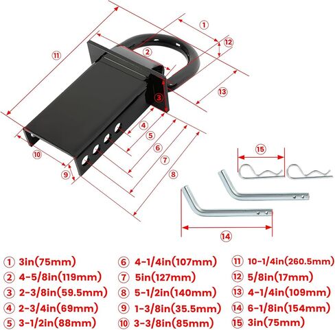 Kuafu 4pcs مقطورة قابلة للتعديل حصة الجيب D حلقة 5400 رطل/ كل متوافق مع جيوب حصة قياسية 2 "× 4" in Saudi Arabia