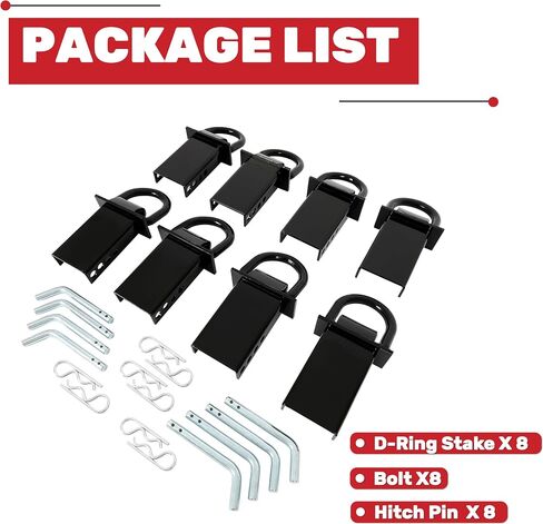 Kuafu 4pcs مقطورة قابلة للتعديل حصة الجيب D حلقة 5400 رطل/ كل متوافق مع جيوب حصة قياسية 2 "× 4" in Saudi Arabia