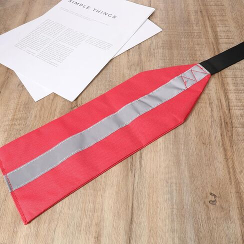 2 PCS Tow Flag, Red Warning Flags with Webbing, Travel Safety Tow Flag, High Visibility Trailer Warn Flags, with Bungee Cord and Double Sided Reflective Strip, 14.6×5.15in in Saudi Arabia