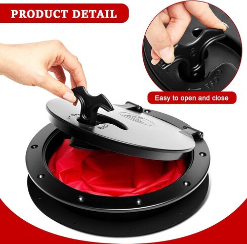 Patelai 2 Pack 8 '' Black Deck Plate Kit kit chick with storage bag storage kayak fish storage storage cayak hatch bag accessories ackyak for ourdize fishing charging in Saudi Arabia