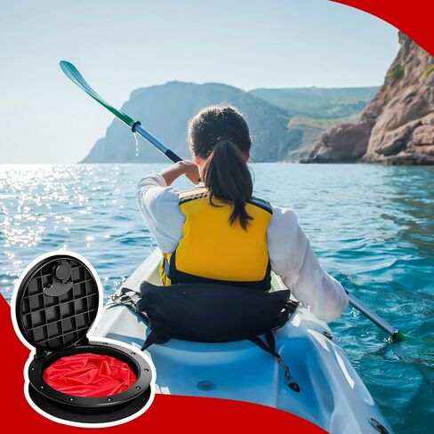 Patelai 2 Pack 8 '' Black Deck Plate Kit kit chick with storage bag storage kayak fish storage storage cayak hatch bag accessories ackyak for ourdize fishing charging in Saudi Arabia