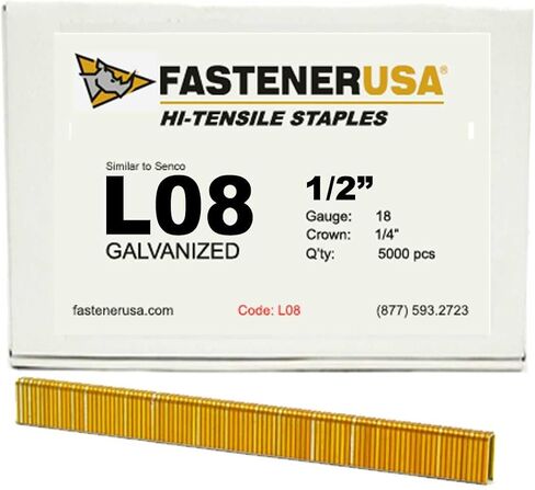 1/2" Leg x 1/4" Crown 18GA GALV L08 Staples 5,000ct | L08 in Saudi Arabia