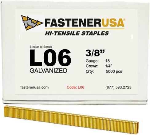 3/8" Leg x 1/4" Crown 18GA GALV L06 Staples 5,000ct | L06 in Saudi Arabia