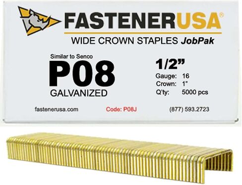 1/2" Leg x 1" Crown 16GA GALV P08 Staples 5,000ct | P08J in Saudi Arabia