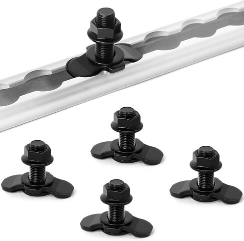 L Track Track Trall-Thould Troughs L-Track Track Trall-Thould Double Lug Fitting Tie أسفل ، يستخدم مع قضبان L Track لسرير الشاحنة أو التحكم في شحنات المقطورة ، حزمة من 10 ، ذهبية ، 30 سم in Saudi Arabia