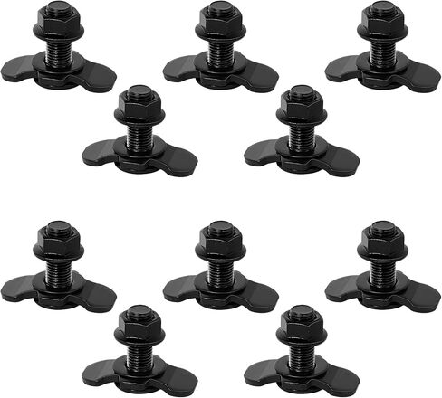 L Track Track Trall-Thould Troughs L-Track Track Trall-Thould Double Lug Fitting Tie أسفل ، يستخدم مع قضبان L Track لسرير الشاحنة أو التحكم في شحنات المقطورة ، حزمة من 10 ، ذهبية ، 30 سم in Saudi Arabia