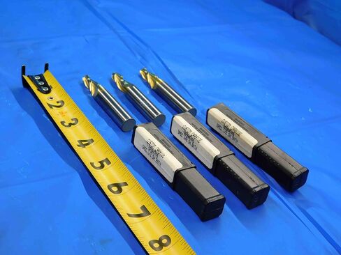 M & J Tooling LLC 3 PC. LOT of Carbide TIN Coated Tapered END Mills 1/2 Cut Dia 3 Flute 82904749 - CB2877BR3 in Saudi Arabia