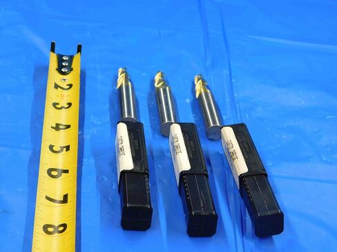 M & J Tooling LLC 3 PC. LOT of Carbide TIN Coated Tapered END Mills 1/2 Cut Dia 3 Flute 82904749 - CB2877BR3 in Saudi Arabia