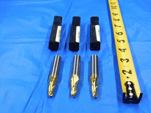 M & J Tooling LLC 3 PC. LOT of Carbide TIN Coated Tapered END Mills 1/2 Cut Dia 3 Flute 82904749 - CB2877BR3 in Saudi Arabia
