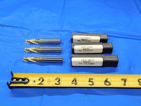 M & J Tooling LLC 3 PCS Carbide TIN Coated Tapered END Mills 7/16 Cut Dia. BNTN 3 Flute 82804731 - CB2839BR3 in Saudi Arabia