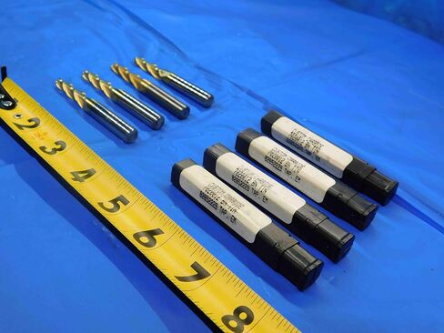 4 PC. LOT of Carbide TIN Coated Tapered END Mills 1/4 to 3/8 Cut Dia. 3 FL 2 DEG in Saudi Arabia
