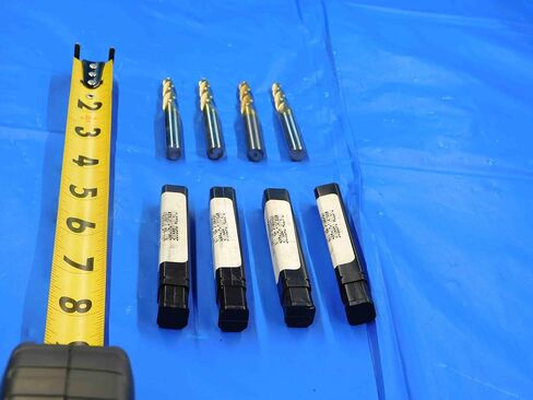 4 PC. LOT of Carbide TIN Coated Tapered END Mills 1/4 to 3/8 Cut Dia. 3 FL 2 DEG in Saudi Arabia