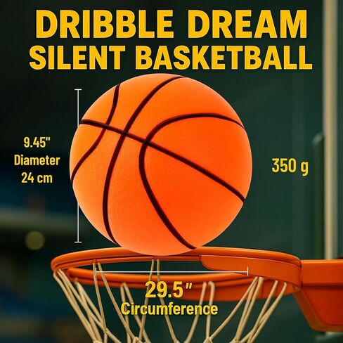 Homesmile Silent Basketball - Size 7 (29.5 '') ، كرة السلة الصامتة Dribble Dream ، تم ترقيتها إلى كرة الرغوة التي تم ترقيتها Airless & Foam ، مصممة لعدم وجود كذاب صوت لمختلف الأنشطة الداخلية والتدريب واللعب in Saudi Arabia