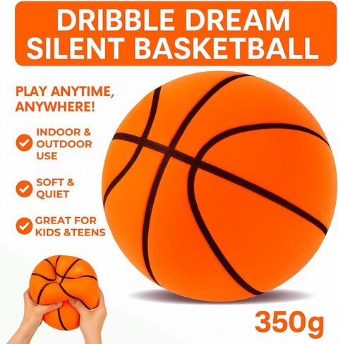 Homesmile Silent Basketball - Size 7 (29.5 '') ، كرة السلة الصامتة Dribble Dream ، تم ترقيتها إلى كرة الرغوة التي تم ترقيتها Airless & Foam ، مصممة لعدم وجود كذاب صوت لمختلف الأنشطة الداخلية والتدريب واللعب in Saudi Arabia