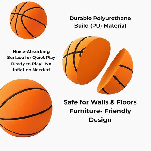 Homesmile Silent Basketball - Size 7 (29.5 '') ، كرة السلة الصامتة Dribble Dream ، تم ترقيتها إلى كرة الرغوة التي تم ترقيتها Airless & Foam ، مصممة لعدم وجود كذاب صوت لمختلف الأنشطة الداخلية والتدريب واللعب in Saudi Arabia