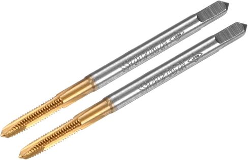 2-Pack M3.5x0.6mm Metric Thread Tap, HSS Titanium Coated 56mm Length Straight Flute Right Hand Thread Screw Tapping Tool for Drilling/Milling Machines/CNC Machine Tools in Saudi Arabia