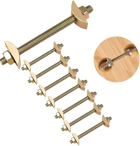 Furniture Fastening Connectors，Countertop Connector,Table Top Fasteners,Furniture Bolts Nuts Joint Miter Draw Bolt Countertop Flip Connector for Butcher Block Table Bed Connecting Kit (4) in Kuwait