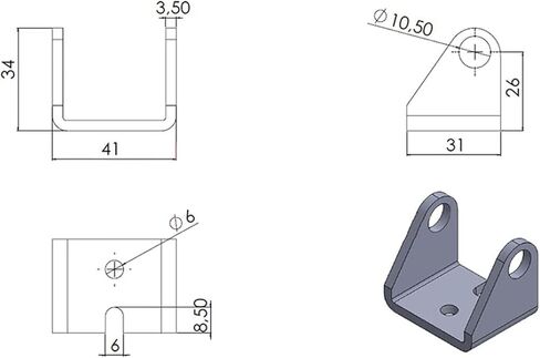 Electric Push Rod Fixing Accessories Ear Actuator mounting Bracket Lifting Fixture (D 4) in Saudi Arabia