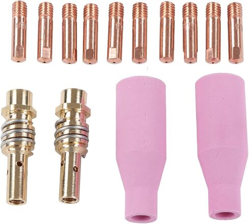 Cup 8×6×3 14Pcs Mig Welding Accessories Kit Torch Ceramic Cup Connecting Rod Tip for 15Ak in Saudi Arabia