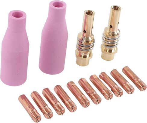 Cup 8×6×3 14Pcs Mig Welding Accessories Kit Torch Ceramic Cup Connecting Rod Tip for 15Ak in Saudi Arabia