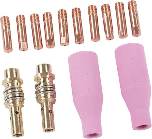 Cup 8×6×3 14Pcs Mig Welding Accessories Kit Torch Ceramic Cup Connecting Rod Tip for 15Ak in Saudi Arabia