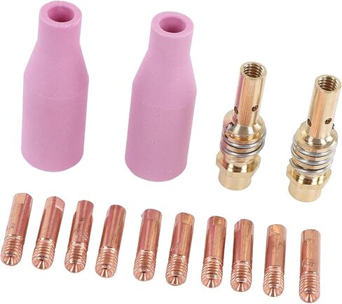 Cup 8×6×3 14Pcs Mig Welding Accessories Kit Torch Ceramic Cup Connecting Rod Tip for 15Ak in Saudi Arabia