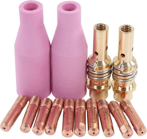 Cup 8×6×3 14Pcs Mig Welding Accessories Kit Torch Ceramic Cup Connecting Rod Tip for 15Ak in Saudi Arabia