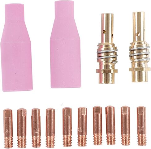 Cup 8×6×3 14Pcs Mig Welding Accessories Kit Torch Ceramic Cup Connecting Rod Tip for 15Ak in Saudi Arabia