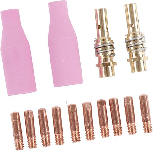 Cup 8×6×3 14Pcs Mig Welding Accessories Kit Torch Ceramic Cup Connecting Rod Tip for 15Ak in Saudi Arabia