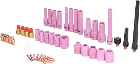 46Pcs TIG Welding Accessory Cup Gasket Collet Lens Tool Set Kit Suitable for SR WP 9/20/25 and Multiple TIG Welding Torches Ideal for Argon Arc Welding and Arc in Saudi Arabia