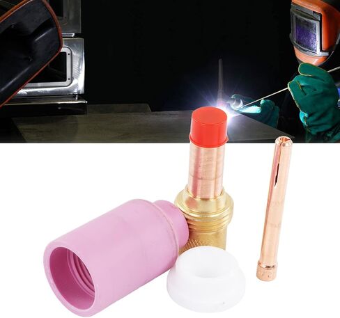 4 PCS TIG لحام الملحقات الوسيط الأوسط فوهة السيراميك قطب كهربائي مقطع أطراف طقم لحام أجزاء الشعلة ل WP 17 18 26 in Saudi Arabia