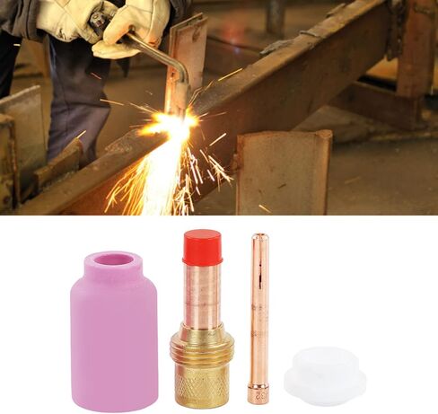 4 PCS TIG لحام الملحقات الوسيط الأوسط فوهة السيراميك قطب كهربائي مقطع أطراف طقم لحام أجزاء الشعلة ل WP 17 18 26 in Saudi Arabia