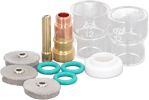 11pcs ملحقات بندقية اللحام Tig لحام Torch Glass Cup عدسة غاز كوليت O الغطاء الأمامي Ring مجموعة لـ WP17 WP18 و WP26 Torchs مناسبة للهواء المبرد 17 و 26 in Saudi Arabia