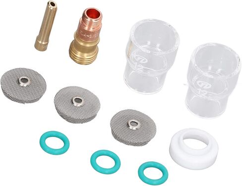 11pcs ملحقات بندقية اللحام Tig لحام Torch Glass Cup عدسة غاز كوليت O الغطاء الأمامي Ring مجموعة لـ WP17 WP18 و WP26 Torchs مناسبة للهواء المبرد 17 و 26 in Saudi Arabia