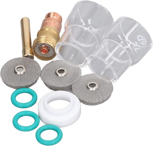 11pcs ملحقات بندقية اللحام Tig لحام Torch Glass Cup عدسة غاز كوليت O الغطاء الأمامي Ring مجموعة لـ WP17 WP18 و WP26 Torchs مناسبة للهواء المبرد 17 و 26 in Saudi Arabia