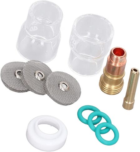 11pcs ملحقات بندقية اللحام Tig لحام Torch Glass Cup عدسة غاز كوليت O الغطاء الأمامي Ring مجموعة لـ WP17 WP18 و WP26 Torchs مناسبة للهواء المبرد 17 و 26 in Saudi Arabia