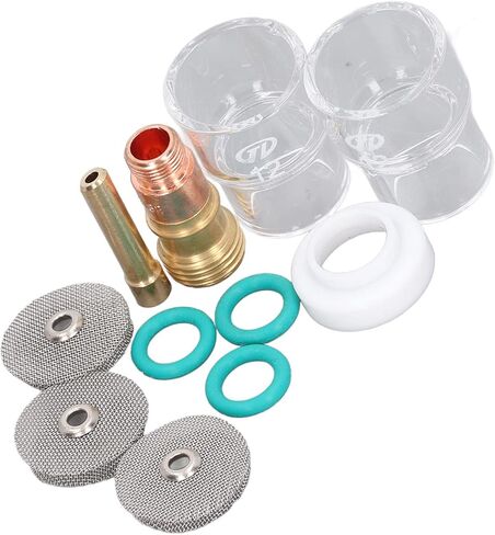 11pcs ملحقات بندقية اللحام Tig لحام Torch Glass Cup عدسة غاز كوليت O الغطاء الأمامي Ring مجموعة لـ WP17 WP18 و WP26 Torchs مناسبة للهواء المبرد 17 و 26 in Saudi Arabia