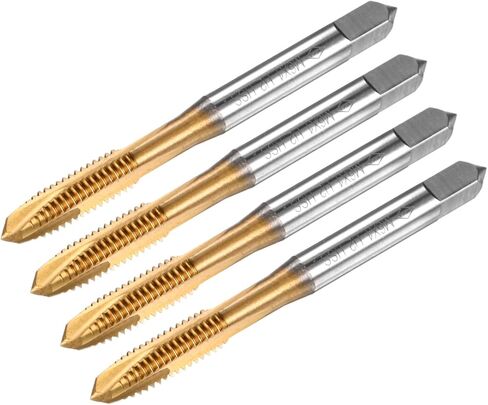 4 عبوات M3.5x0.6mm نقرة خيط متري ، HSS التيتانيوم المطلي 56 مم طول مستقيم الناي الفلوت يمين ترابط المسمار in Kuwait