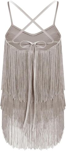 Iwemek Kids Fapper Dress for Girls Latin Dance Dress Tiered Tassel Fringe Fringe Dresses Salsa Ballroom Dance Complete Comple in Kuwait