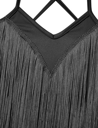 Iwemek Kids Fapper Dress for Girls Latin Dance Dress Tiered Tassel Fringe Fringe Dresses Salsa Ballroom Dance Complete Comple in Saudi Arabia