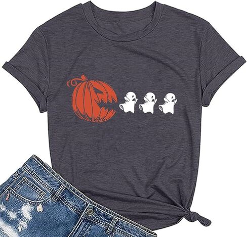 Halloweentown University T-Shirt for Women Fall Pumpkin Shirts Funny Halloween Thanksgiving Gift Tops in Saudi Arabia